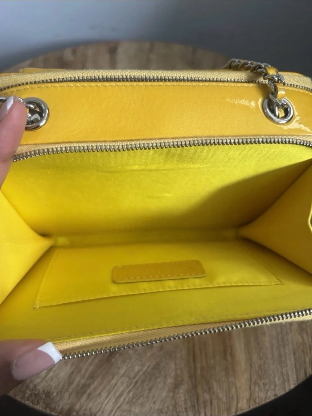 CHANEL Yellow Quilted Leather Crossbody Camera Bag